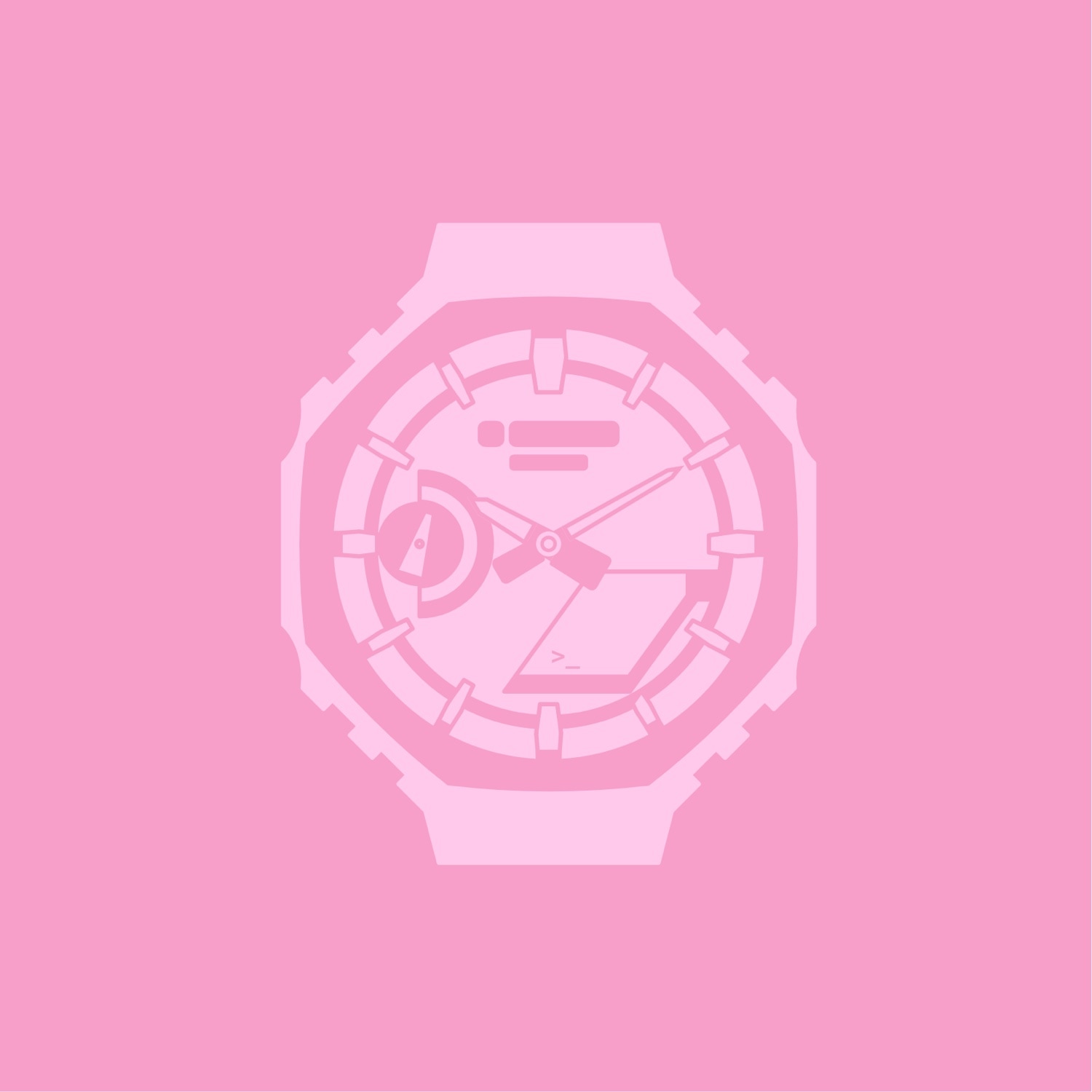 Un'illustrazione minimalista del G-Shock GA2100