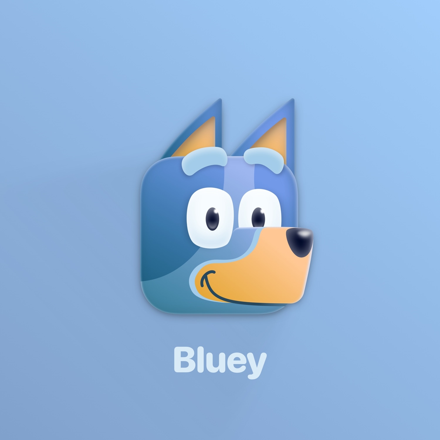 Bluey, form the kid's cartoon, as an icon